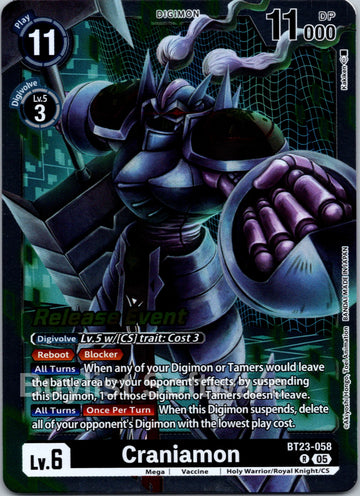 Craniamon [BT23-058 R] [Hackers' Slumber Release Event Cards] Foil