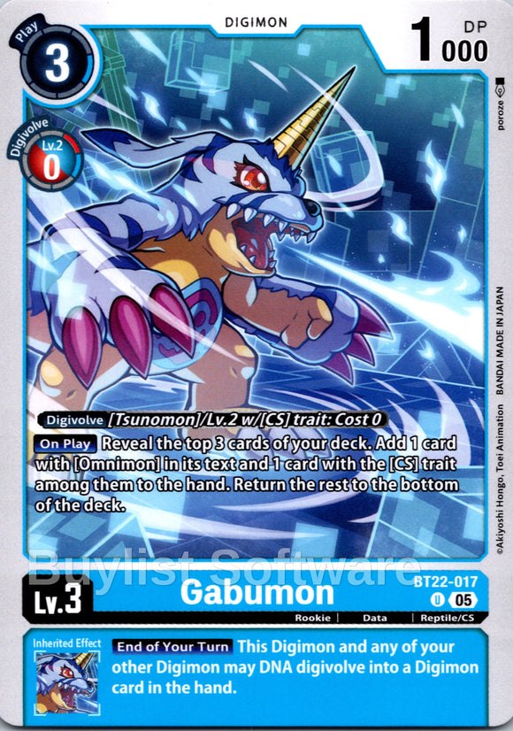 Gabumon [BT22-017 U] [Cyber Eden]
