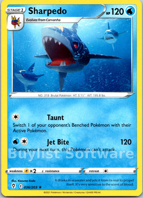 Sharpedo [036/203] [Evolving Skies]