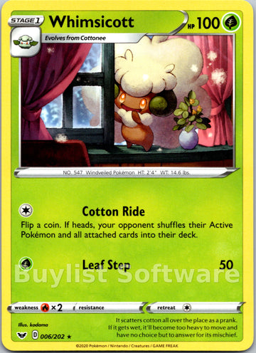 Whimsicott [006/202] [Sword & Shield Base Set]