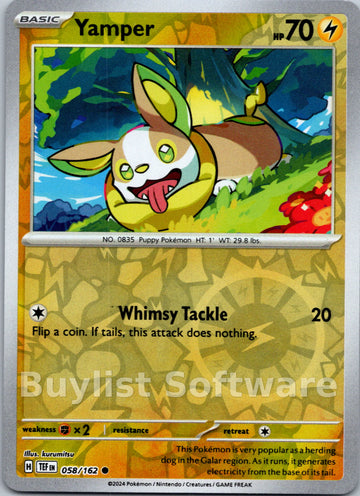 Yamper [058/162] [Temporal Forces] Reverse Holofoil
