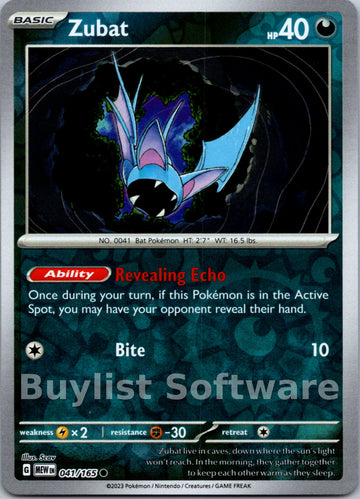 Zubat [041/165] [Scarlet & Violet 151] Reverse Holofoil