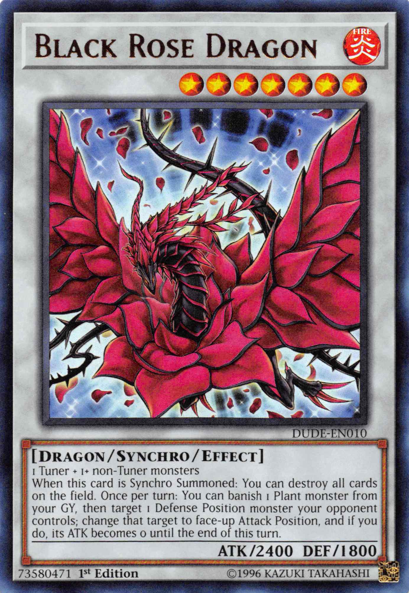 Black Rose Dragon [DUDE-EN010] - (Ultra Rare) 1st Edition