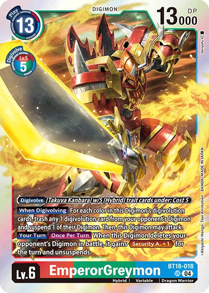 EmperorGreymon [BT18-018-SR] [Release Special Booster 2.0] Foil