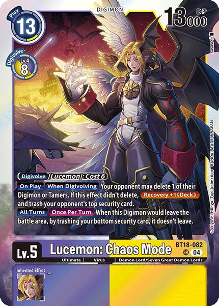 Lucemon: Chaos Mode [BT18-082-SR] [Release Special Booster 2.0] Foil