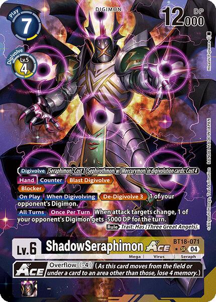 ShadowSeraphimon ACE (Alternate Art) [BT18-071-SR] [Release Special Booster 2.0] Foil