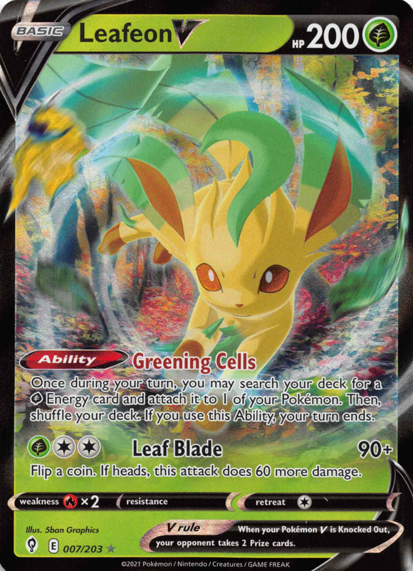 Leafeon V (007/203) [Sword & Shield: Evolving Skies]
