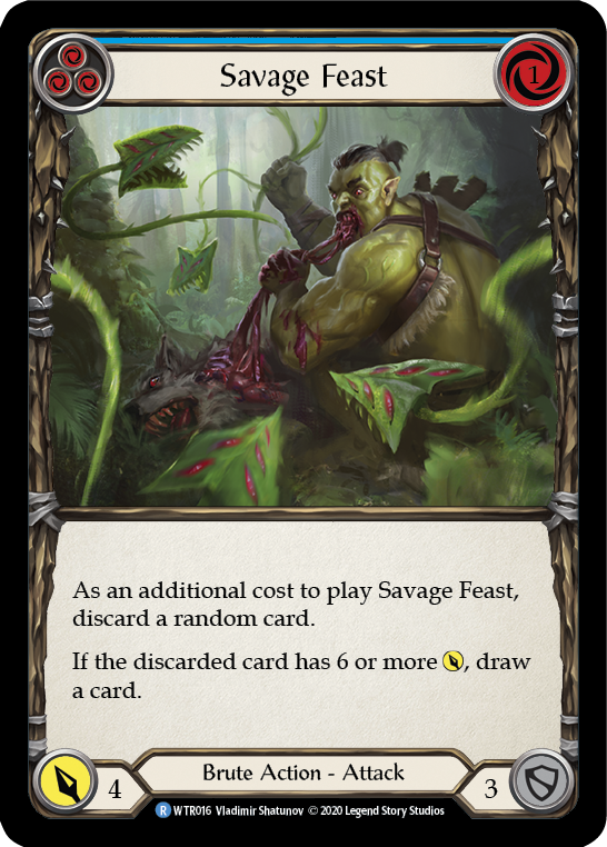 Savage Feast (Blue) [WTR016] Unlimited Rainbow Foil - Duel Kingdom