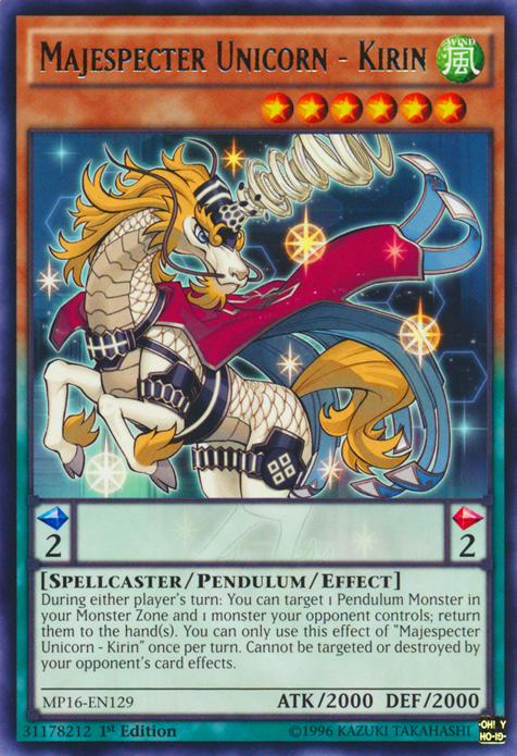 Majespecter Unicorn - Kirin [MP16-EN129] Rare - Duel Kingdom