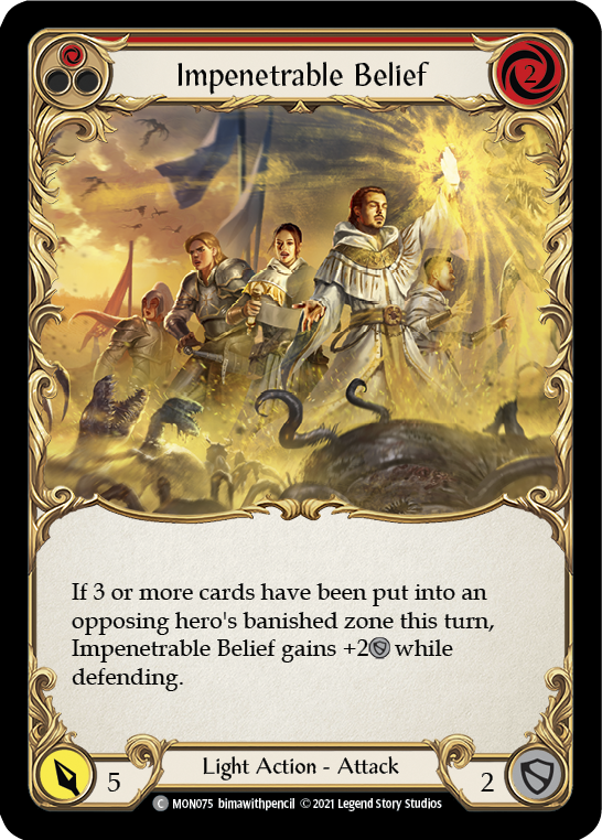 Impenetrable Belief (Red) [MON075] 1st Edition Normal - Duel Kingdom