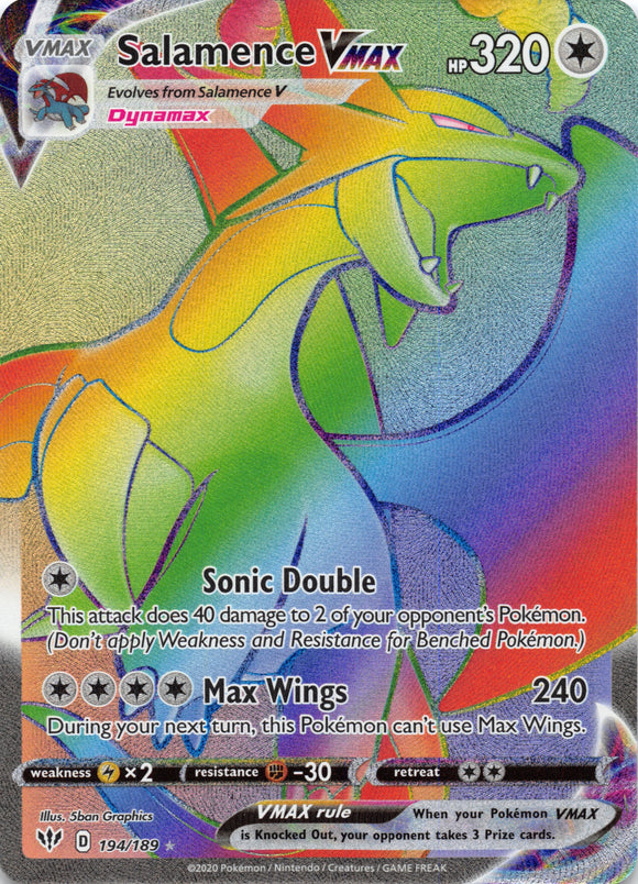 Salamence VMAX (Secret) (194/189) [SWSH03: Darkness Ablaze] - Duel Kingdom