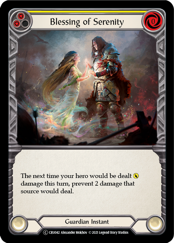 Blessing of Serenity (Yellow) (Rainbow Foil) [CRU042-RF] Unlimited Rainbow Foil - Duel Kingdom