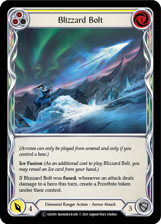 Blizzard Bolt (Yellow) [U-ELE045] Unlimited Rainbow Foil - Duel Kingdom