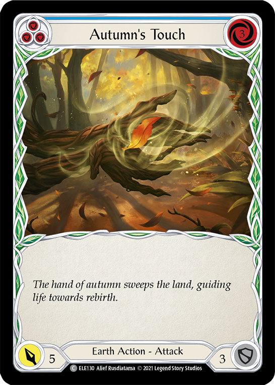 Autumn's Touch (Blue) [ELE130] 1st Edition Rainbow Foil - Duel Kingdom