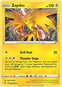 Zapdos  [048/185] [SWSH04: Vivid Voltage] - Duel Kingdom