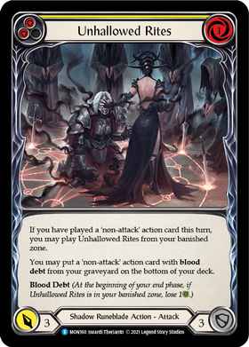 Unhallowed Rites (Yellow) (Rainbow Foil) [MON160-RF] 1st Edition Rainbow Foil - Duel Kingdom