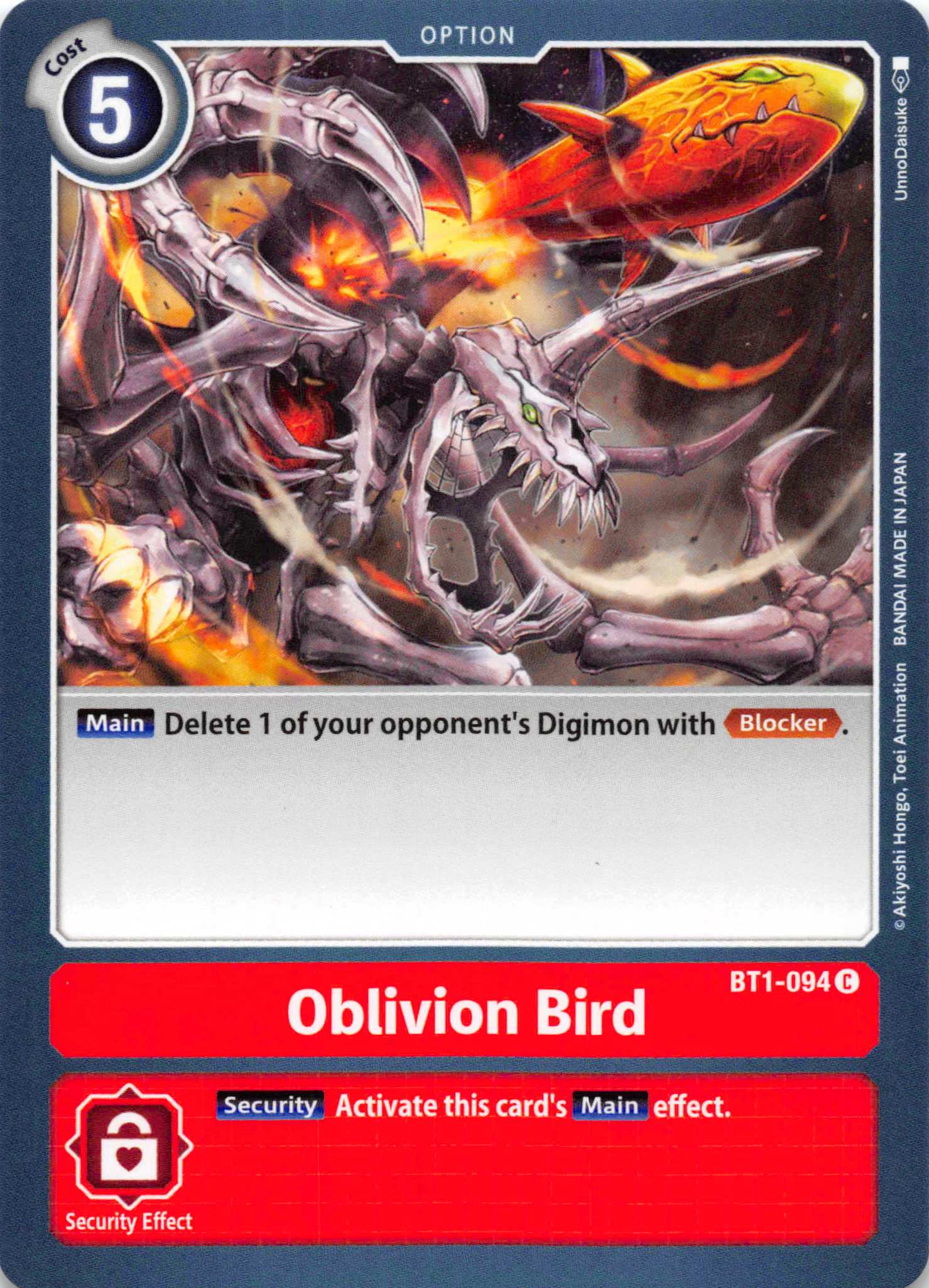 Oblivion Bird [BT1-094] [Release Special Booster] Normal