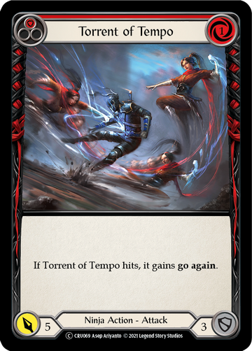 Torrent of Tempo (Red) (Rainbow Foil) [CRU069-RF] Unlimited Rainbow Foil - Duel Kingdom