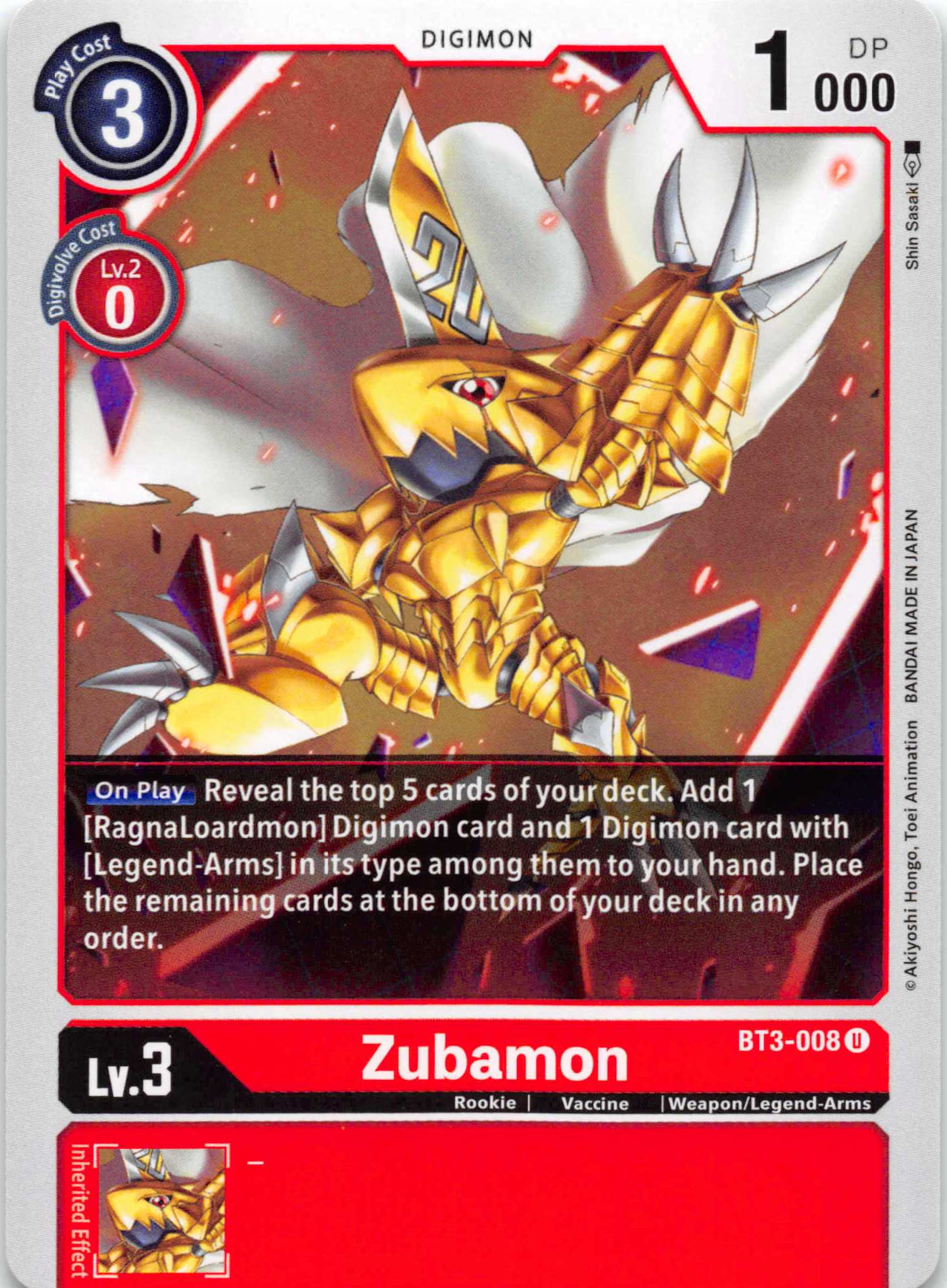 Zubamon [BT3-008] [Release Special Booster] Normal