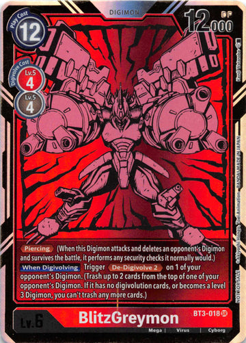 BlitzGreymon - BT3-018 (Dash Pack Ver. 1.5) [BT3-018] [Release Special Booster] Foil