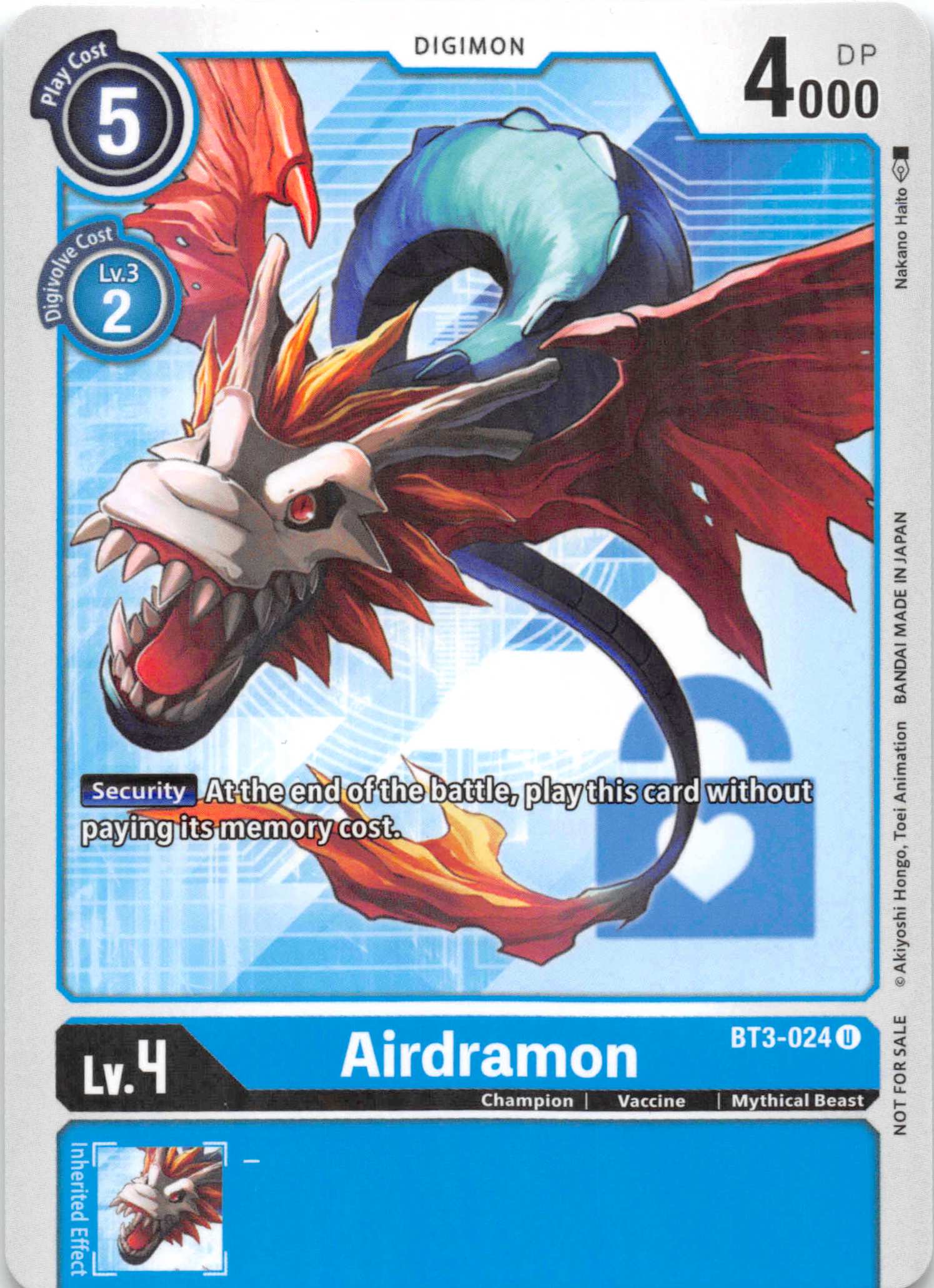 Airdramon (Box Topper) [BT3-024] [Release Special Booster] Foil