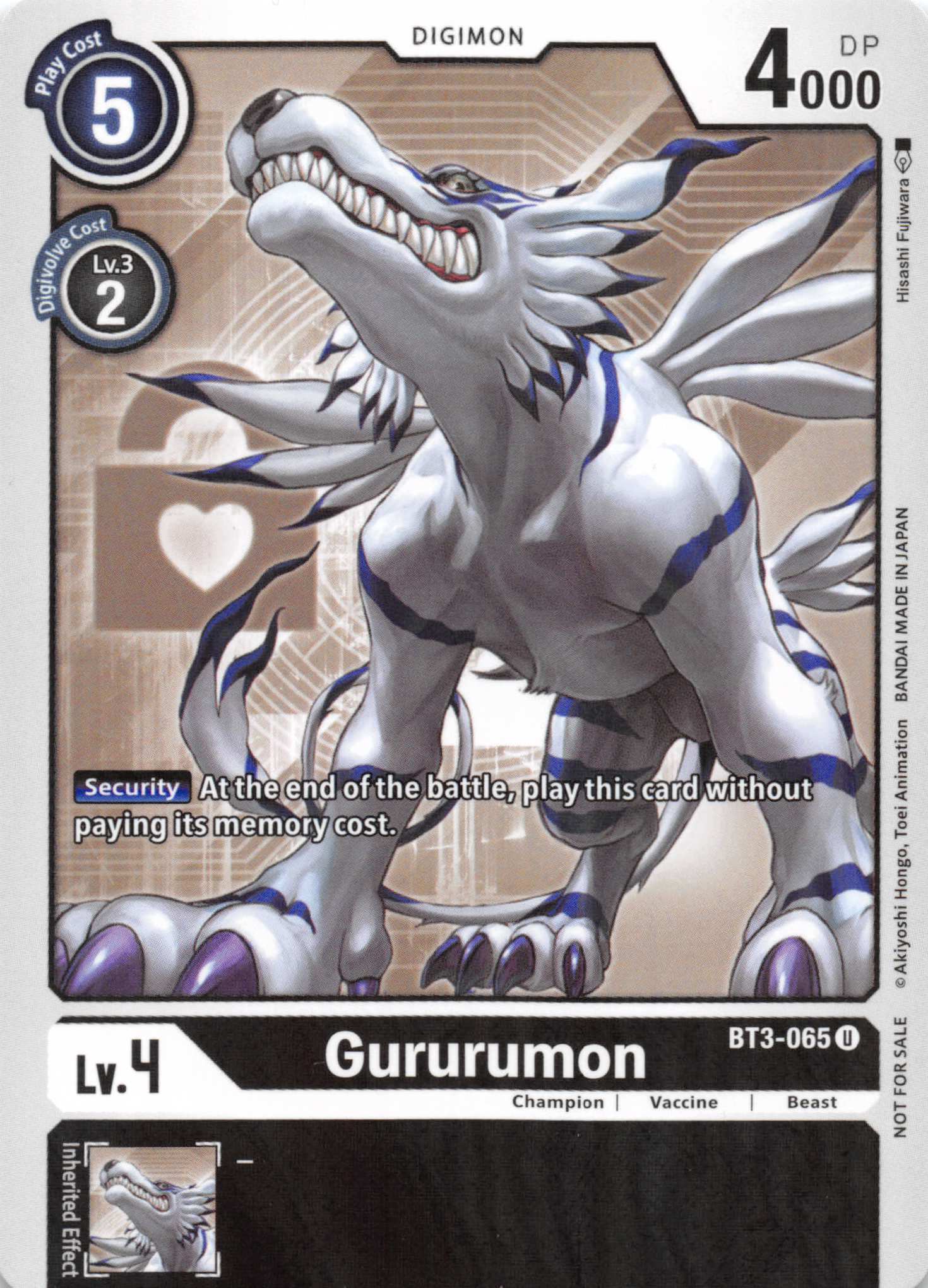 Gururumon (Box Topper) [BT3-065] [Release Special Booster] Foil