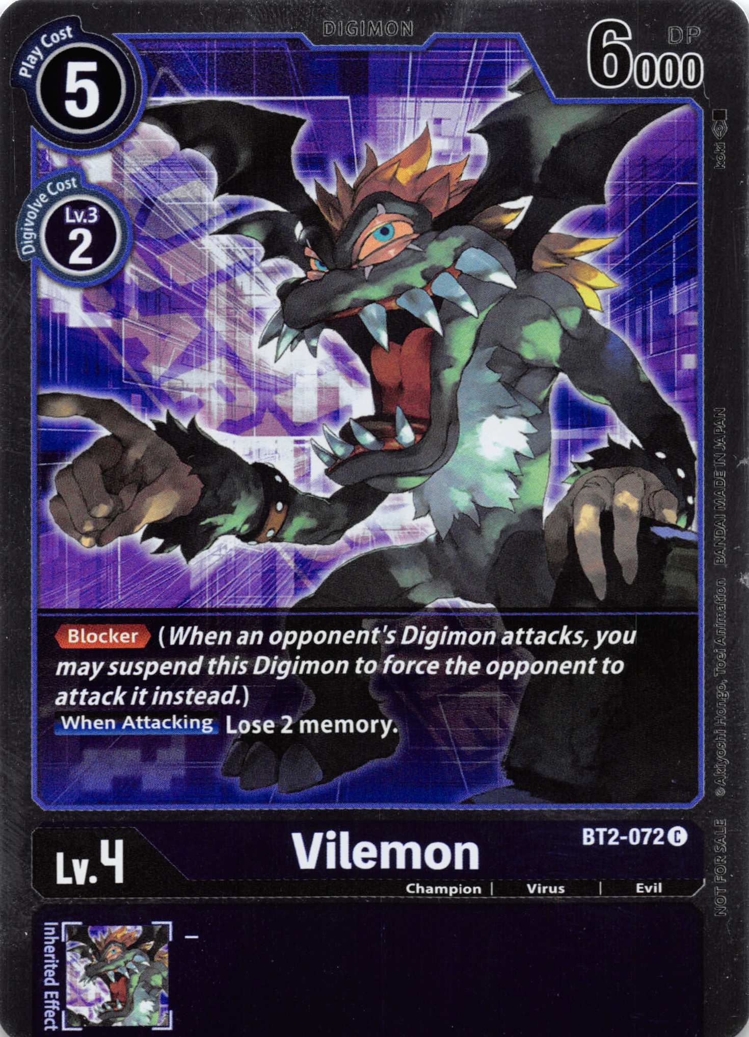 Vilemon - BT2-072 (Event Pack 1) [BT2-072] [Release Special Booster] Foil