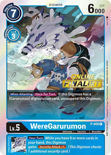 WereGarurumon - P-008 (2021 Championship Online Regional) [Online Finalist] [P-008] [Digimon Promotion Cards] Foil