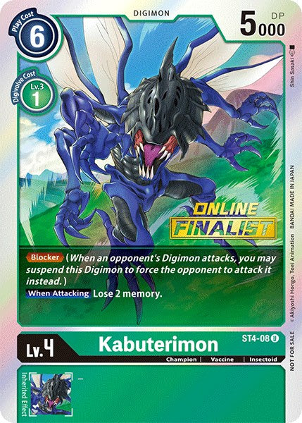 Kabuterimon - ST4-08 (2021 Championship Online Regional) [Online Finalist] [ST4-08] [Starter Deck 04: Giga Green] Foil