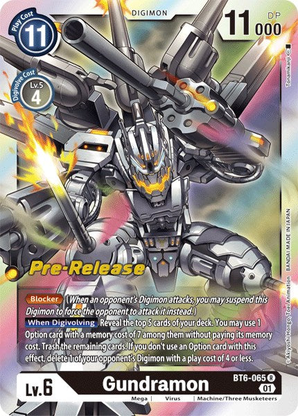 Gundramon [BT6-065] [Double Diamond Pre-Release Cards] Normal