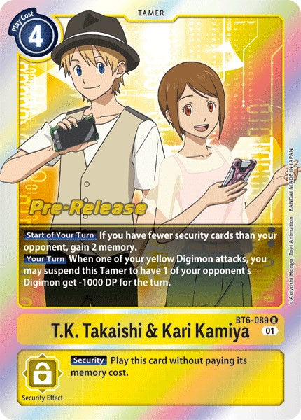 T.K. Takaishi & Kari Kamiya [BT6-089] [Double Diamond Pre-Release Cards] Normal