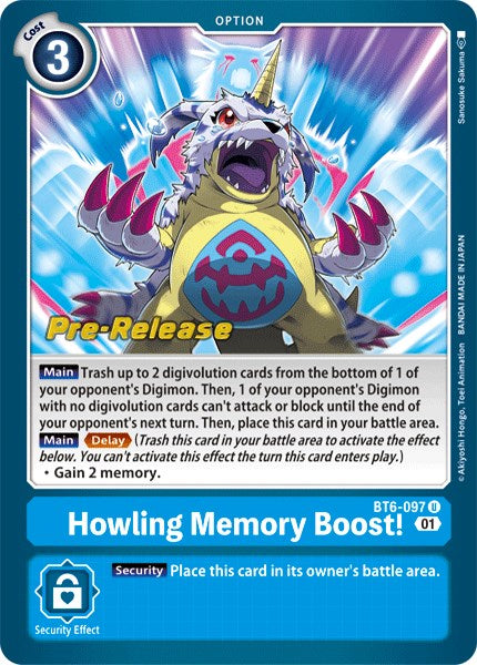 Howling Memory Boost! [BT6-097] [Double Diamond Pre-Release Cards] Foil