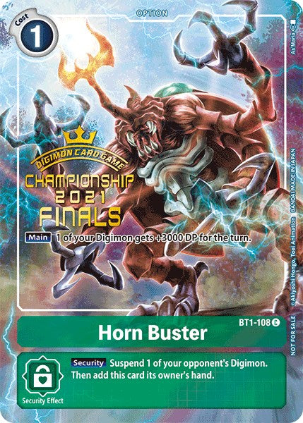 Horn Buster (2021 Championship Finals Tamer's Evolution Pack) [BT1-108] [Release Special Booster] Foil