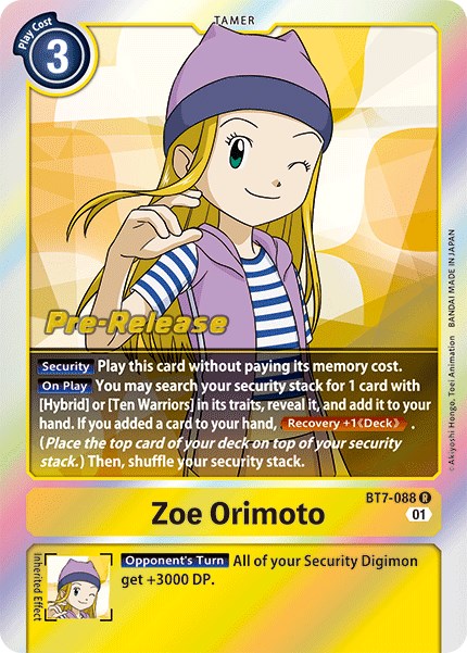 Zoe Orimoto [BT7-088] [Next Adventure Pre-Release Cards] Foil