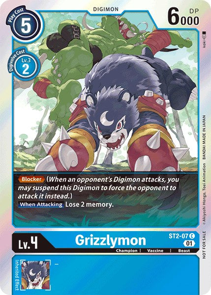 Grizzlymon - ST2-07 (Official Tournament Pack Vol.4) [ST2-07] [Starter Deck 02: Cocytus Blue] Normal