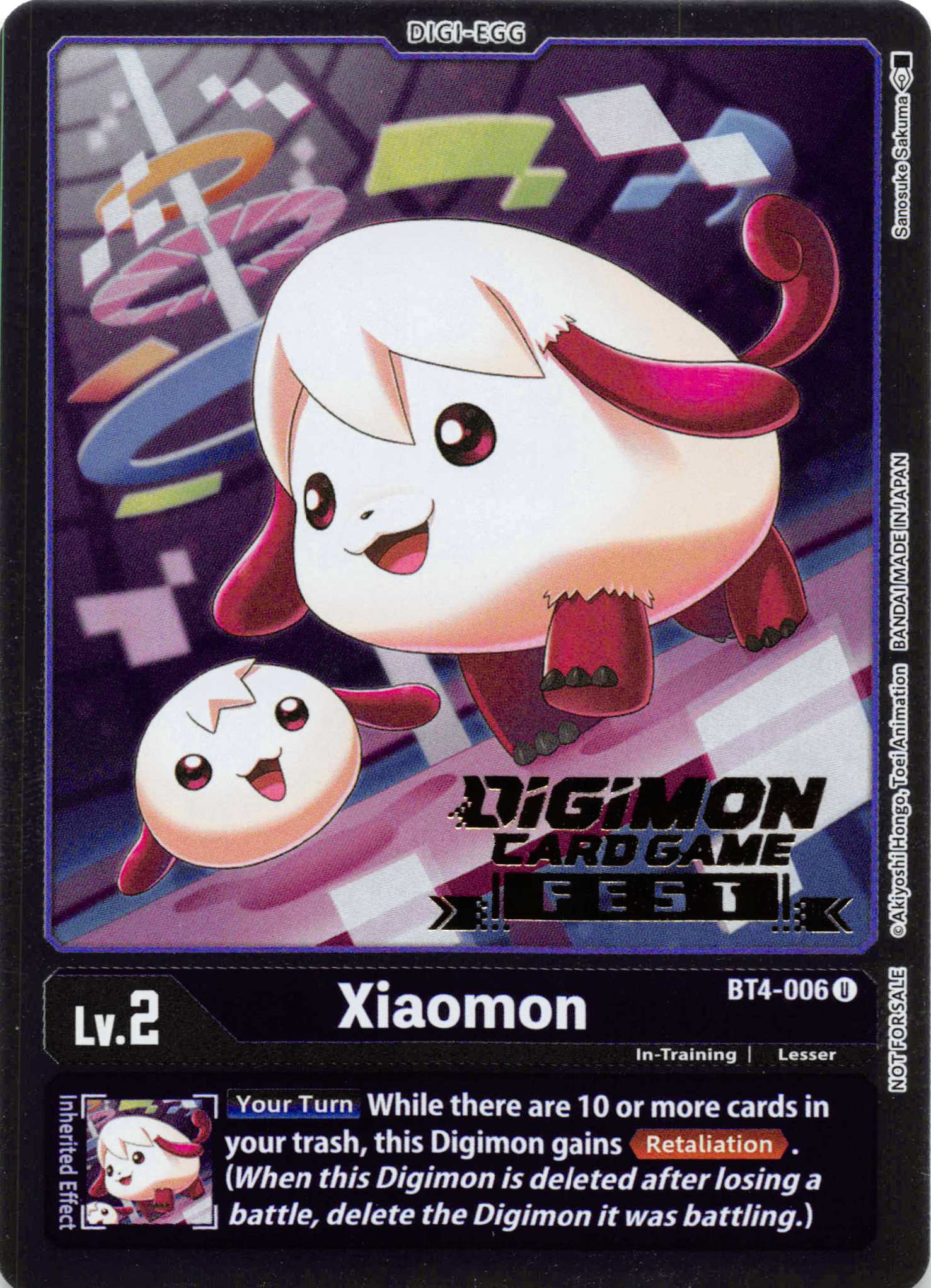 Xiaomon (Digimon Card Game Fest 2022) [BT4-006] [Great Legend] Foil