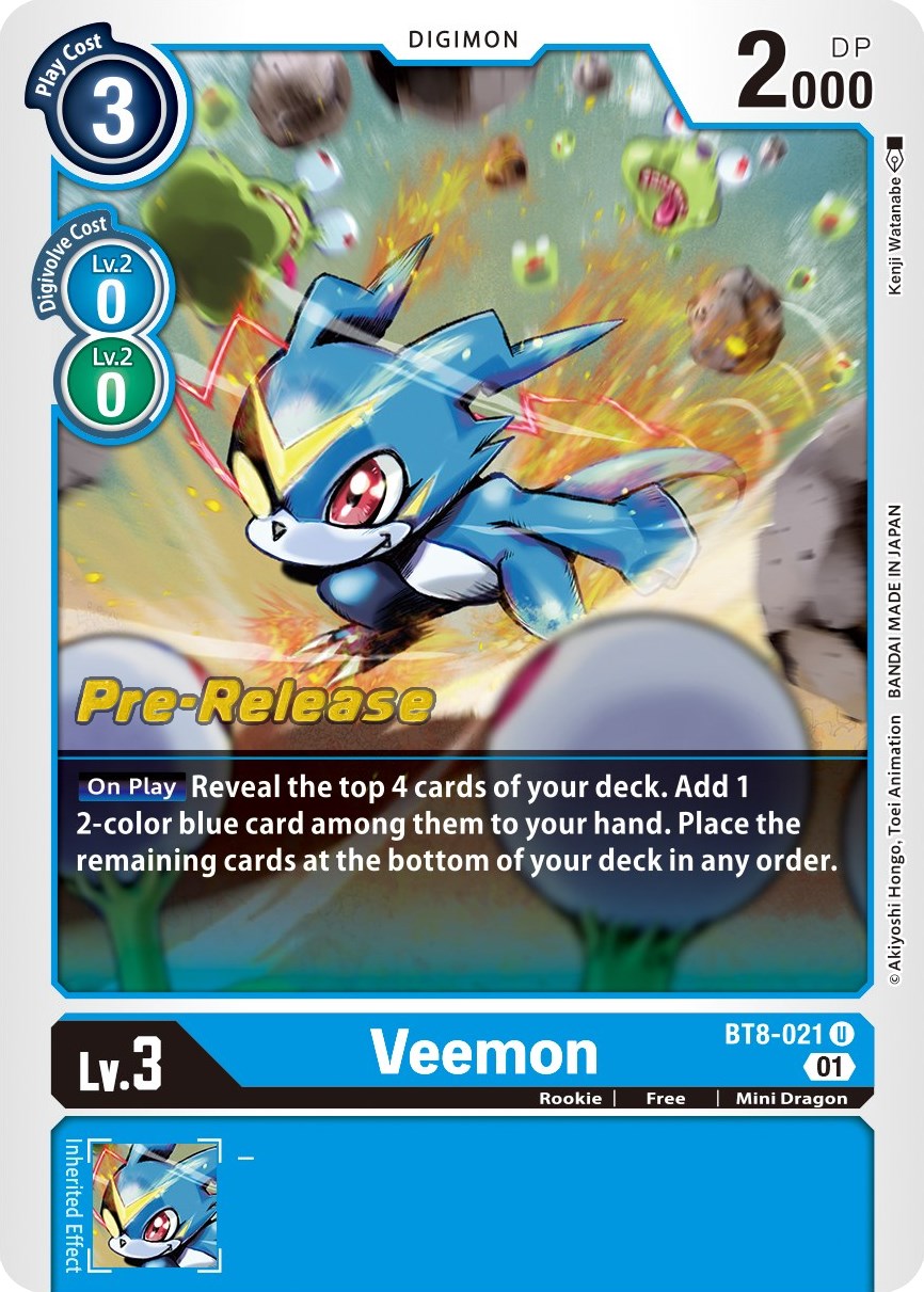 Veemon [BT8-021] [New Awakening Pre-Release Cards] Foil