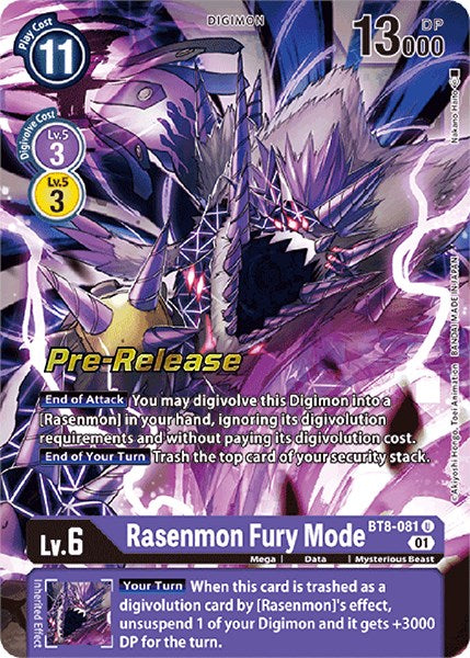 Rasenmon Fury Mode [BT8-081] [New Awakening Pre-Release Cards] Normal