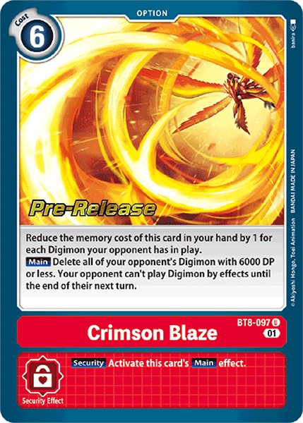 Crimson Blaze [BT8-097] [New Awakening Pre-Release Cards] Normal