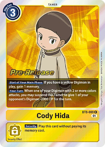 Cody Hida [BT8-089] [New Awakening Pre-Release Cards] Normal