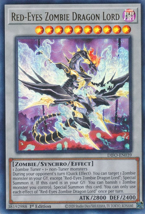 Red-Eyes Zombie Dragon Lord [DIFO-EN039] - (Ultra Rare) 1st Edition