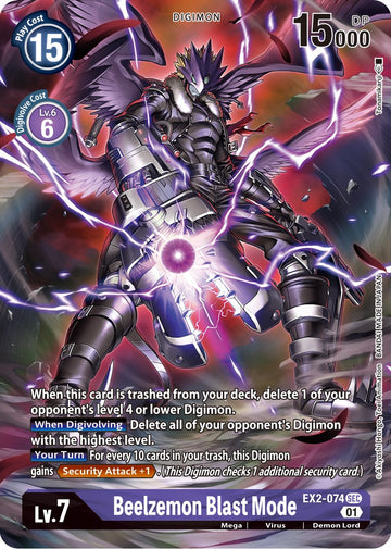 Beelzemon Blast Mode (Alternate Art) [EX2-074] [Digital Hazard] Foil