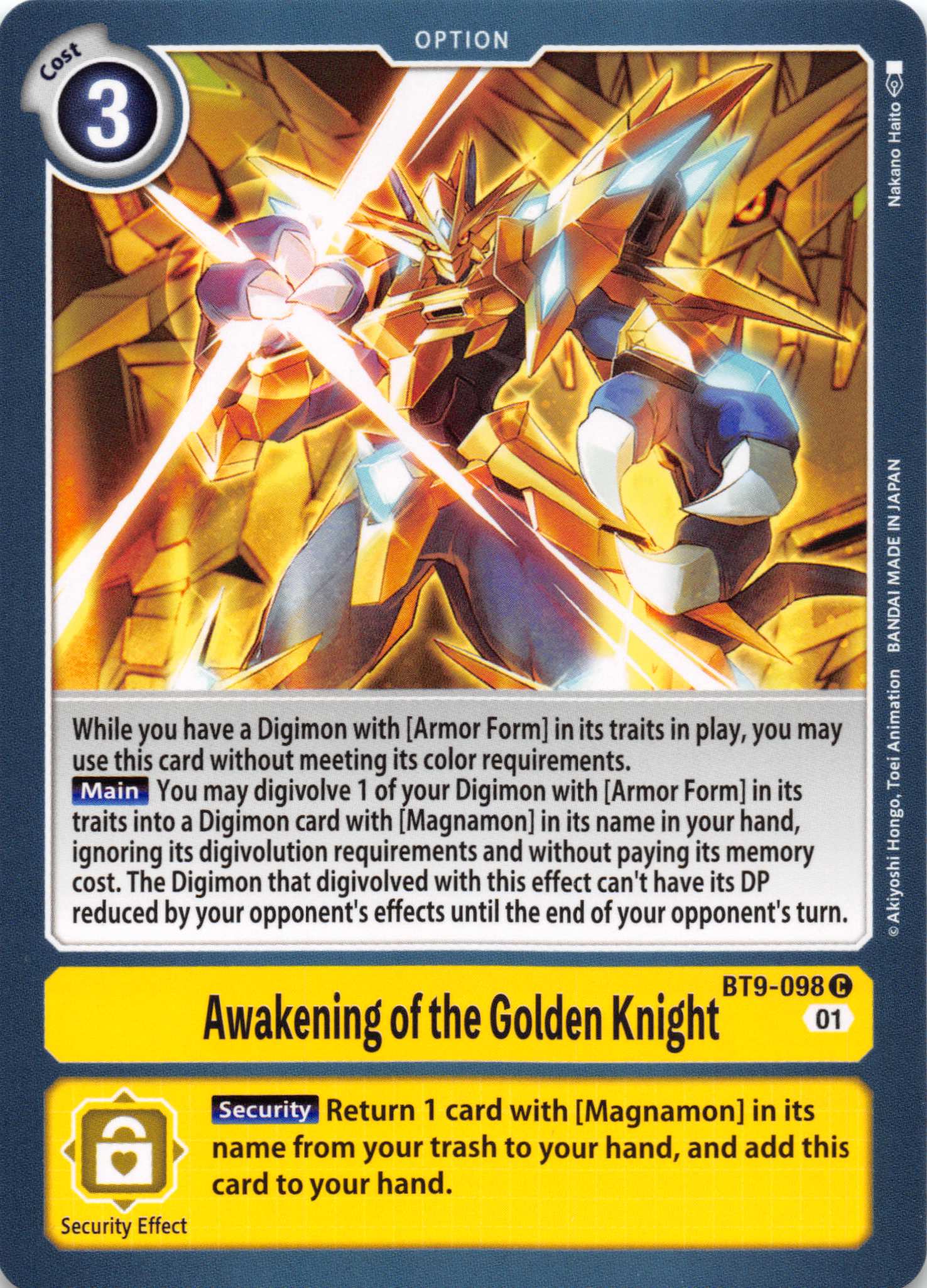 Awakening of the Golden Knight [BT9-098] [X Record] Normal