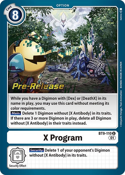 X Program [BT9-110] [X Record Pre-Release Cards] Foil