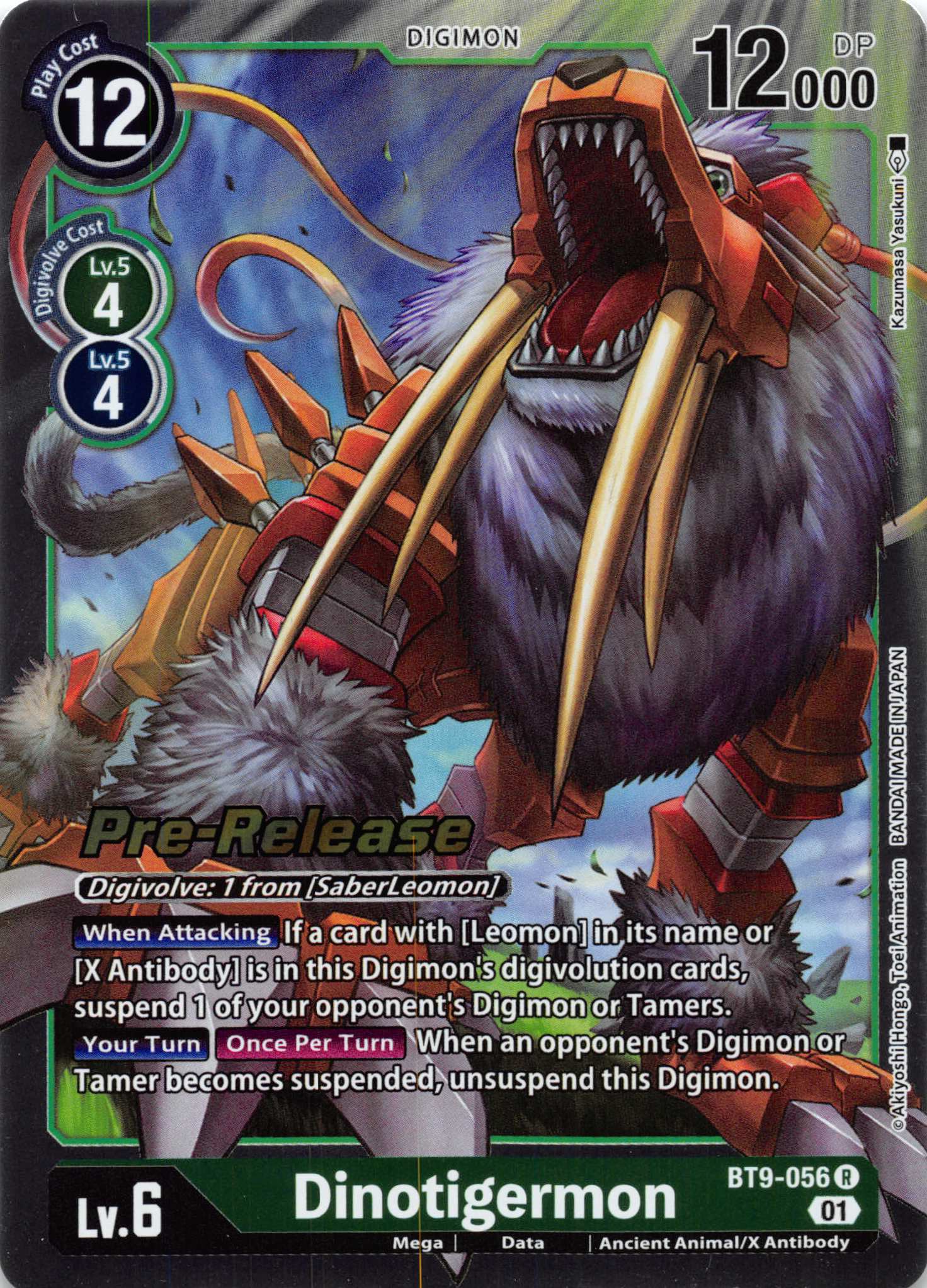 Dinotigermon [BT9-056] [X Record Pre-Release Cards] Foil