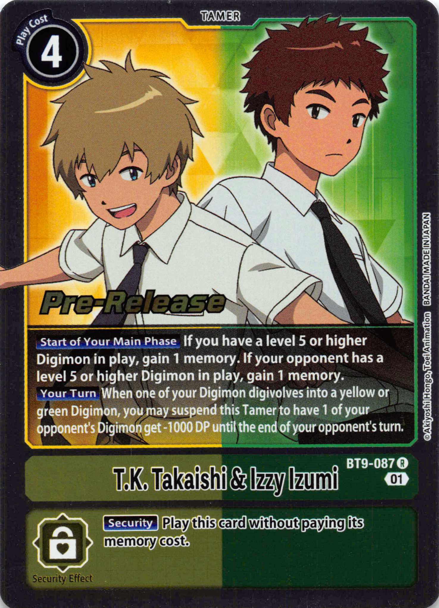 T.K. Takaishi & Izzy Izumi [BT9-087] [X Record Pre-Release Cards] Normal