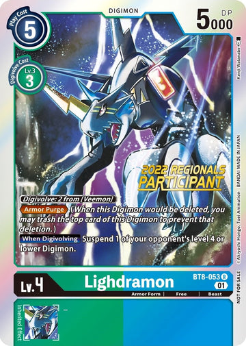 Lighdramon (2022 Championship Offline Regional) [Online Participant] [BT8-053] [New Awakening] Foil