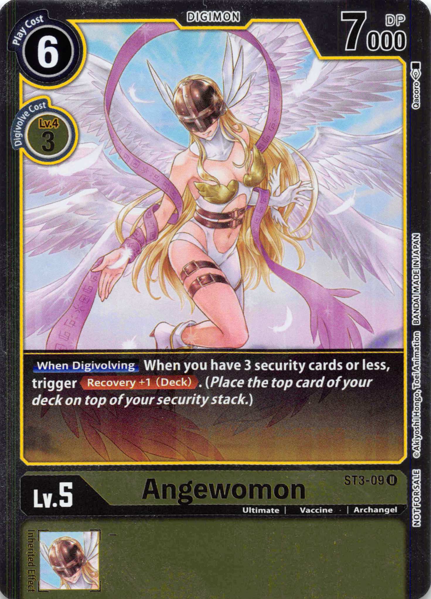 Angewomon (Official Tournament Pack Vol. 6) [ST3-09-U] [Starter Deck 03: Heaven's Yellow] Foil