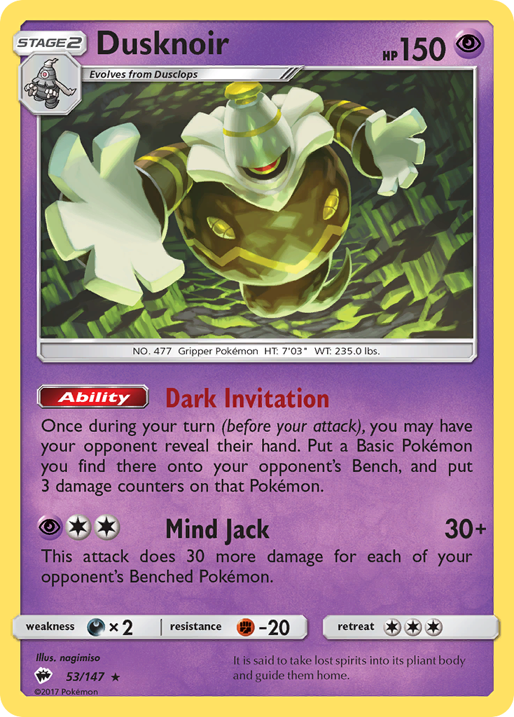 Dusknoir (53/147) [Sun & Moon: Burning Shadows] - Duel Kingdom