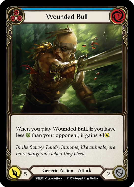 Wounded Bull (Blue) [WTR202-C] Alpha Print Rainbow Foil - Duel Kingdom